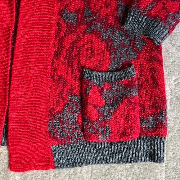 Anthropologie Sparrow Maraschino Floral Sweater Coat - Picture 5 of 13